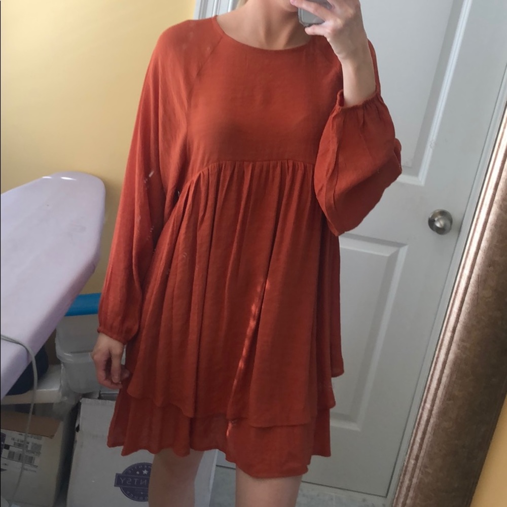 Orange babydoll dress